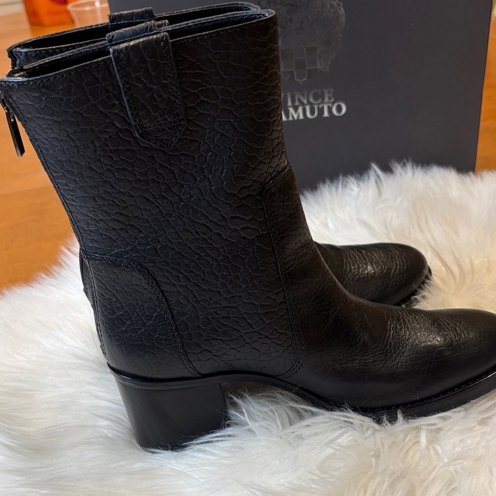 Vince Camuto Textured Black Heeled Boots-VC-Zeldina - Picture 5 of 10